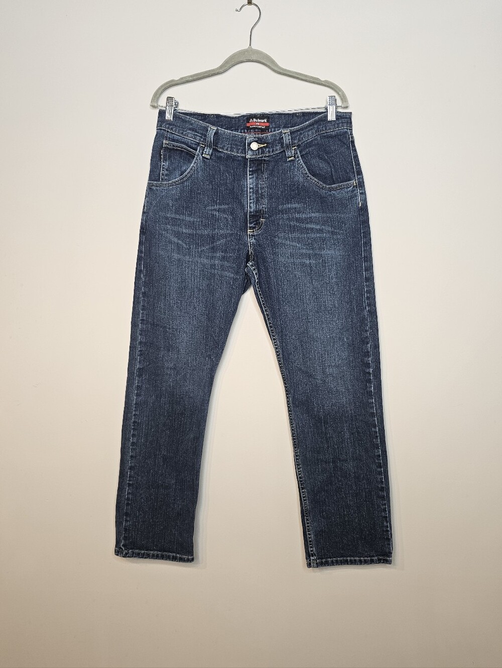 Bulwark Flame Resistant Straight Leg Jeans Men's 34 x 30 CAT 2 2112 Dark Wash